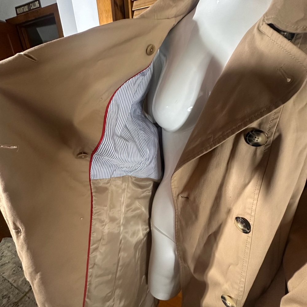 Talbots Tan Belted Trench Coat-1X - Picture 5 of 9